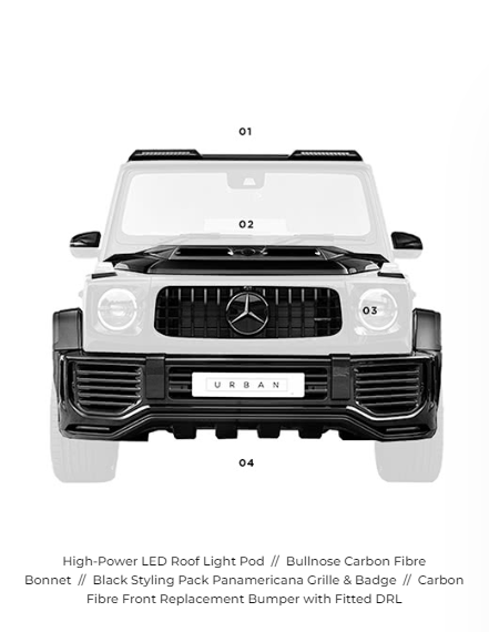 Mercedes G-Wagon Urban Wide Track Bodykit & Stylingprogram Visual Carbon Fibre